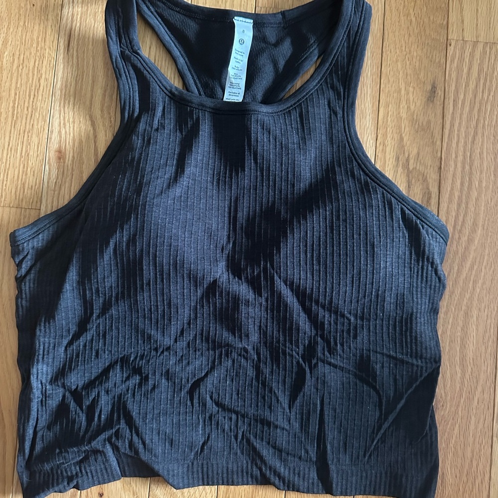 lululemon athletica Black Ribbed Tank Top